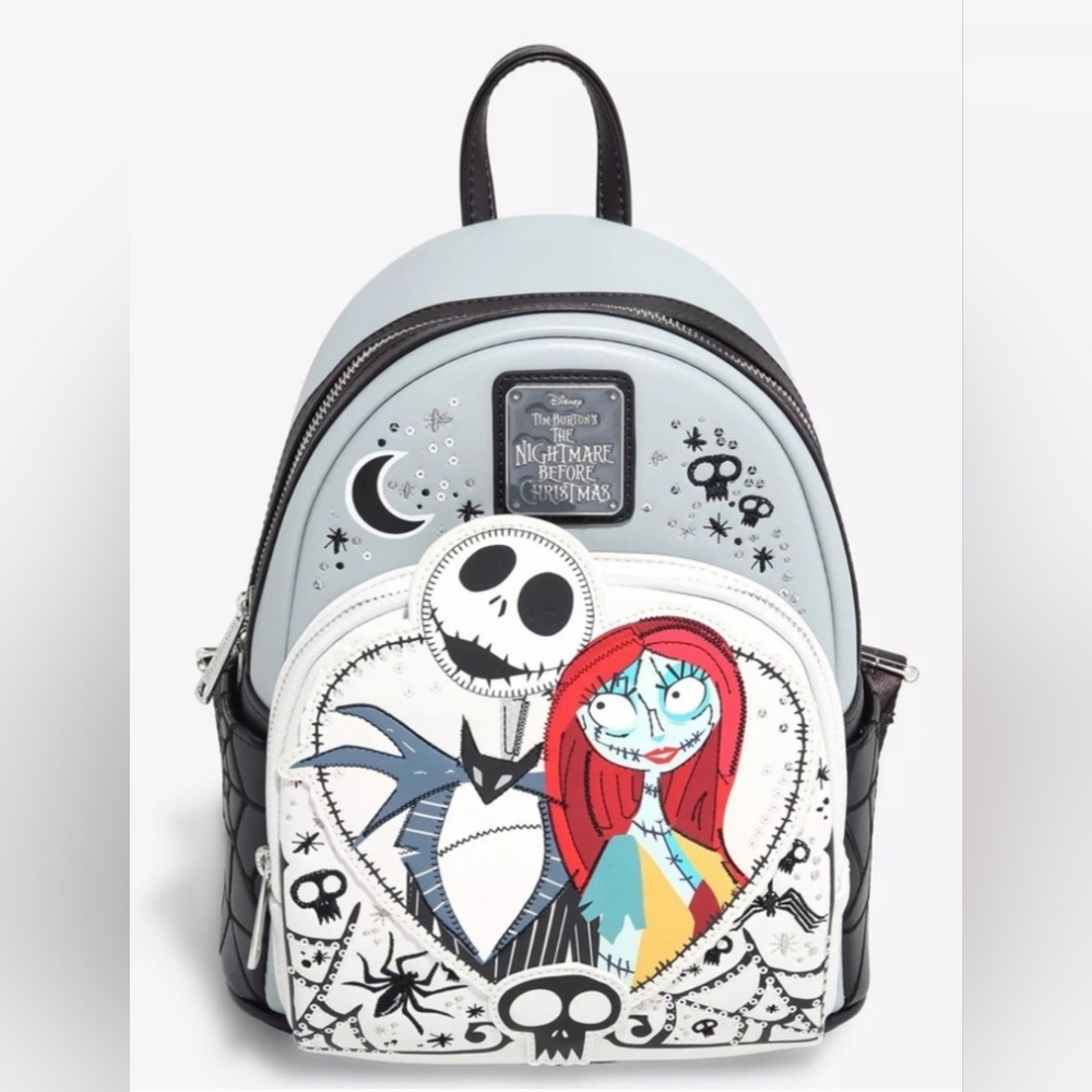 Loungefly Nightmare Before Christmas Jack and Sally Mini Backpack - Picture 1 of 3